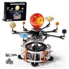 Dual-Mode Spinning Solar System Space Building Kit, STEM Model with Rotating
