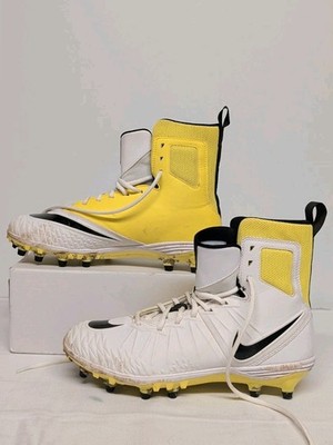 2018 Nike Force Savage Varsity Football Cleats White Yellow Size 10 880140 107