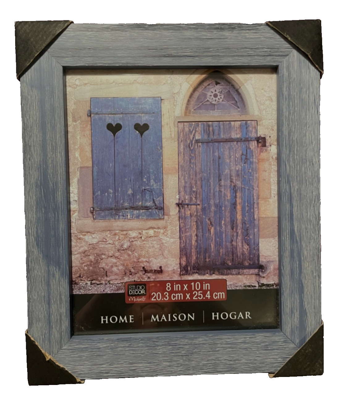 New Home Distressed Blue Frame by Studio Décor – 8×10″ Rustic