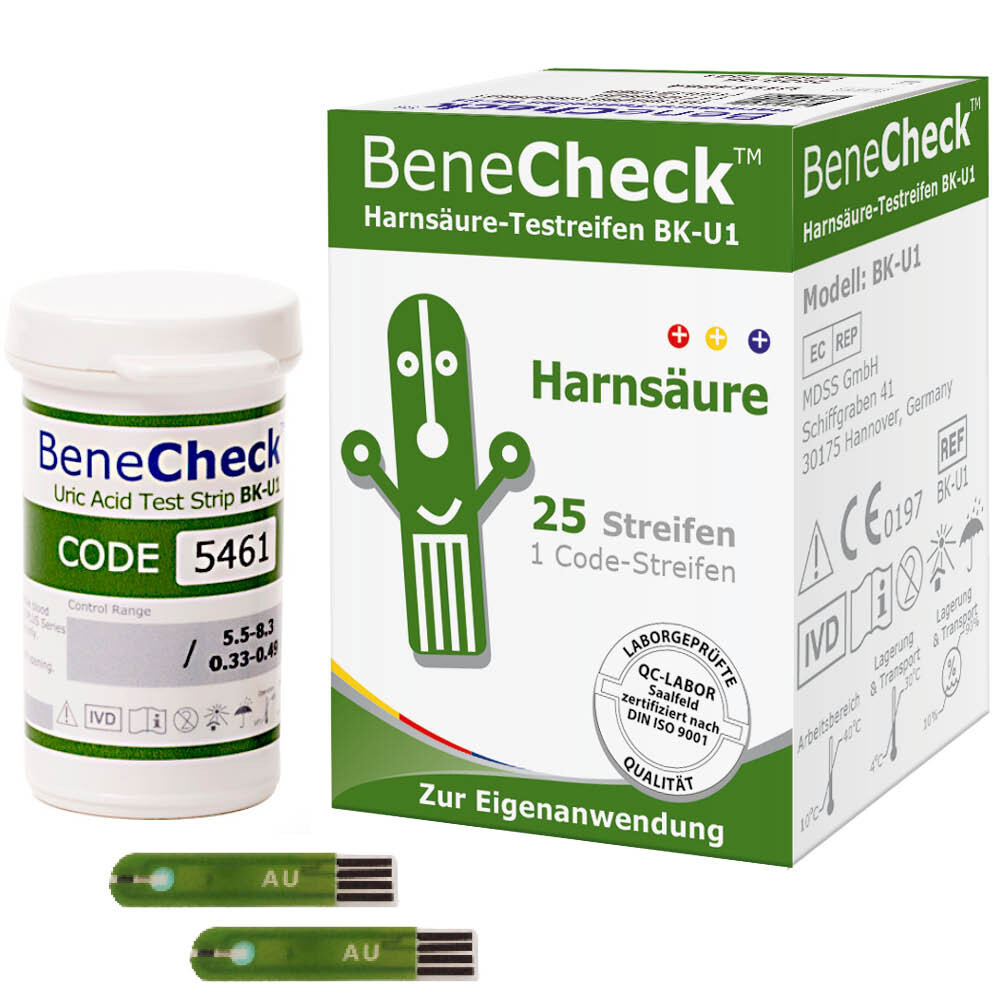 Benecheck Harnsäure-Teststreifen Bk-U1 1x25 St Teststreifen - Image 2