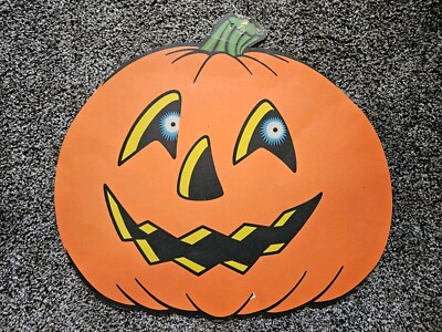 Vintage Beistle Halloween JOL Pumpkin Die Cut 1986