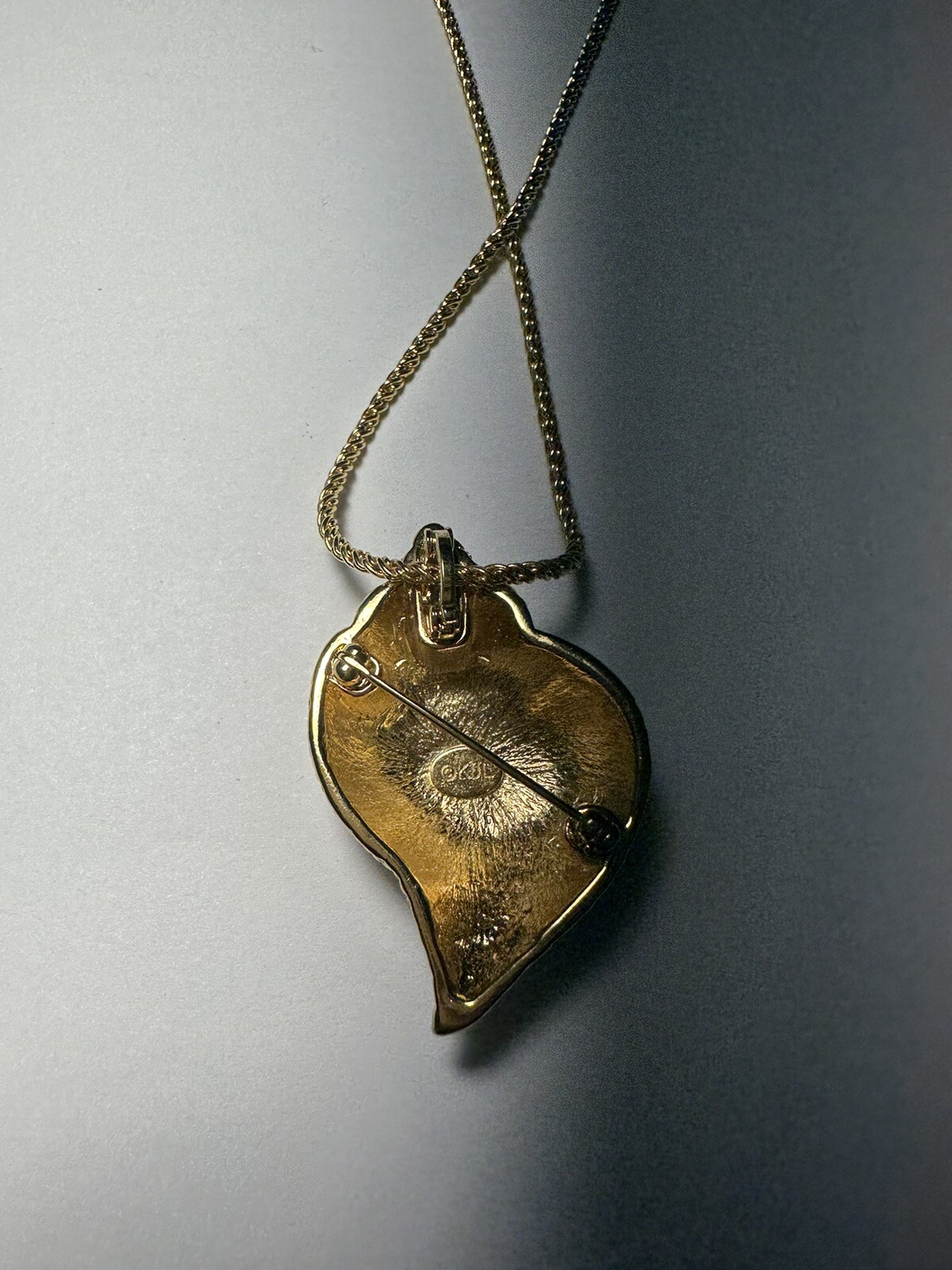 Vintage Kenneth Jay Lane Seashell Pin Brooch Pend… - image 2