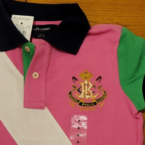 NWT Ralph Lauren Polo Shirt Mesh Girls Sports Summer Preppy Crest Logo Cotton 6 - Picture 3 of 3