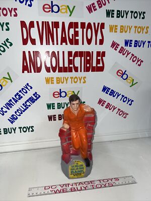 Vintage 6 Million Dollar Man Plastic Bank, 1976, Lee Majors, Steve Austin!  