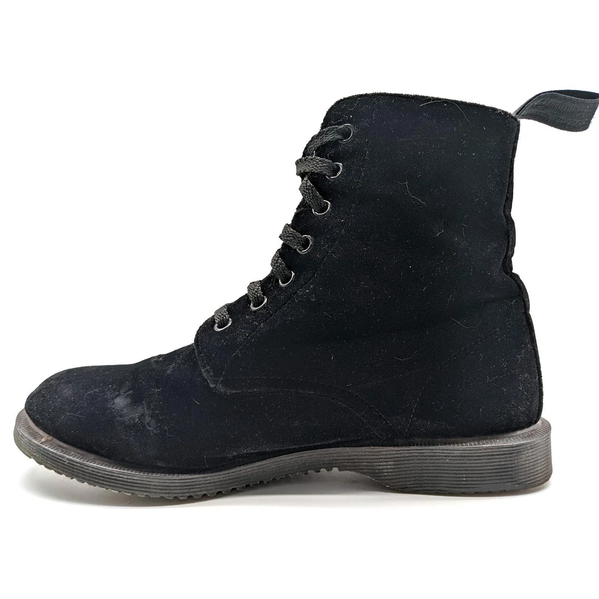 Black velvet combat boots hotsell