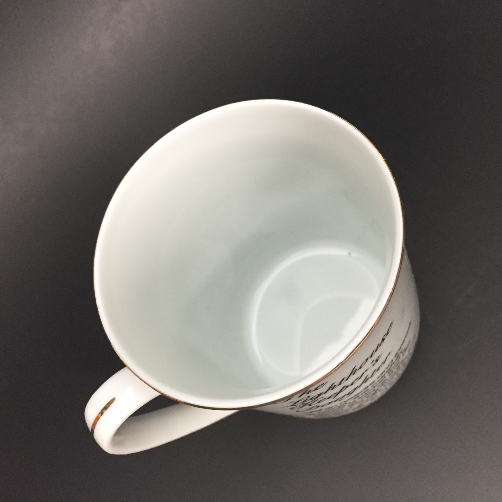 Norman Rockwell Checking His List Gold Rimmed Coffee Cup Mug eBay