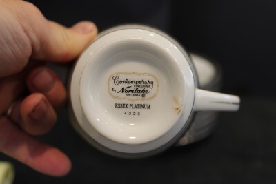 NORITAKE ESSEX PLATINUM 1 CUP AND 8 SAUCERS | eBay