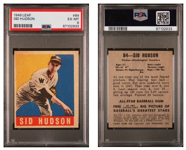 1948 Leaf Sid Hudson #84 PSA 6 EX MT
