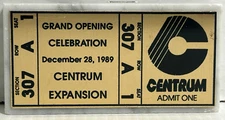 CENTRUM VENUE GRAND OPENING EXPANSION WORCESTER MA. MARBLE COMMEMORATIVE TICKET