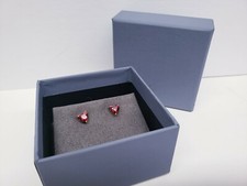 Cubic Zirconia Sterling Silver Heart Gold Tone Stud Earrings