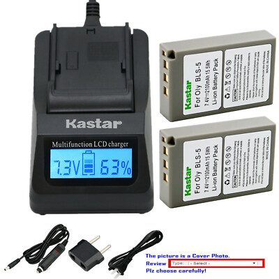 Kastar Battery LCD Fast Charger for Olympus BLS-5 & Olympus E-PL6 EPL6 Camera