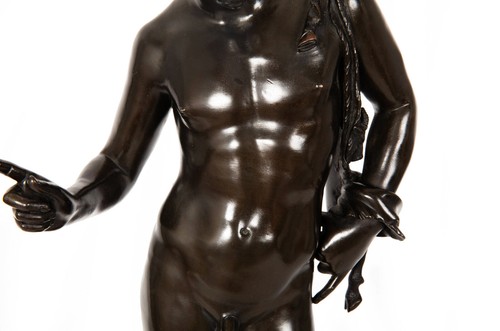 Grand Tour Italian Antique Bronze Sculpture of Narcissus by Giorgio Sommer - Picture 12 of 24
