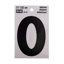 HY-KO 3" Reflective Vinyl Self Adhesive Sticker Number 0