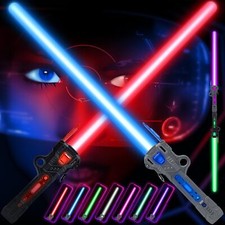 Light Up Saber For Kids Dual Light Sword Rgb 7 Colors Changeable With 3 Modes Fx