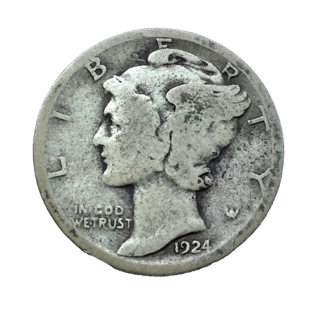 シルバー ゴールド アンティークコイン 1924 Mercury Dime Good/Fine - SKU#12 #6355