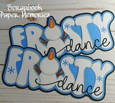 Snowman Paper piece for Scrapbook pages, Winter Theme, Die Cut, Frosty Title