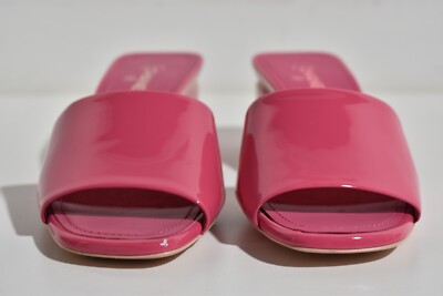 Chanel 22C Dark Light Pink Patent Calf CC Logo Mule Slide Block