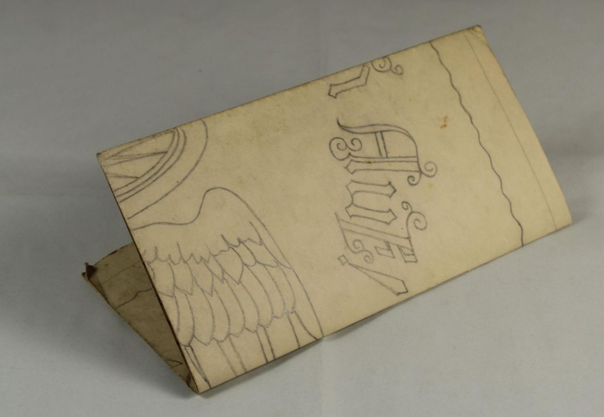 Ancien Dessin Original Pour Drapeau - Club De Pêche, Allemagne 1928, 130x130 Cm