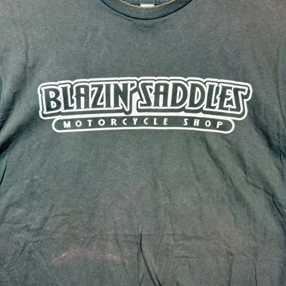 Camiseta sin mangas Blazin Saddles Motorcycle Shop camiseta gráfica talla XL Foto 2 de 4