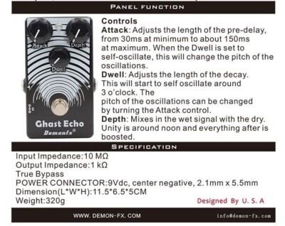 Buy Demonfx Ghast Echo (Chamber) Springy Reverb Guitar Effect