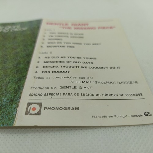 GENTLE GIANT "The Missing Piece" 1977 Portugal Cassette Tape - Picture 8 of 8