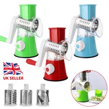 3 Drum Blades Cheese Grater Rotary Handheld Fruit Vegetable Slicer Shredder