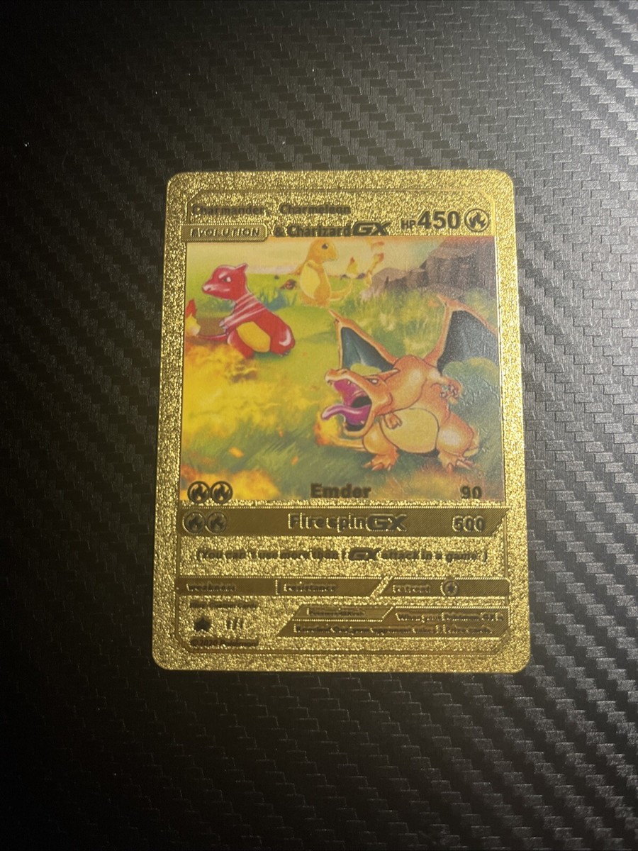 Pokémon Charmander Charmeleon Charizard GX 1/1 (RARE GOLD VERSION