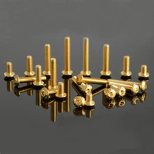 M3*(4-35mm L) Titanium Plating Gold Allen Screw Semi-round Head Hexagonal Bolts