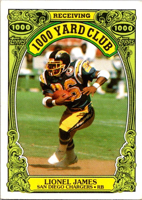 1986 Topps #24 Lionel James 1000 Yard Club NearMint