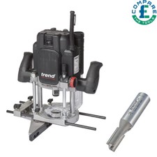 Image of Trend T12EK 2300W 1/2" Plunge Router 240V With 1 x Two Flute Cutter 10mm x 19mm