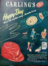 Vintage 1947 Carling's Red Cap Ale Print Ad Ephemera Wall Art Decor No Extra 