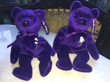 RARE 1997 Ty Beanie Baby Pair Sold Together Princess Diana Retired Mint
