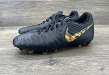 NIke Tiempo Legend Men's Soccer Cleats Size 6.5 Black Gold AO2597