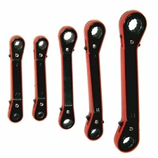 5PC SAE Offset Ratchet Ratcheting Box Wrench Set