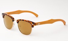 Classic Bamboo Sunglasses Wooden Tortoise Gold Frame Wood Mens Women Vintage