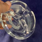 Divided Bowl Clear Glass Art Deco  Clear Pedestal 3 Chamber Paperweight? Murono? — photo 3