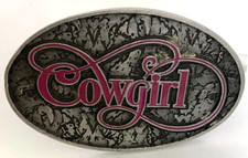 Cowgirl Pink Enamel Women's Belt Buckle Spec Cast Collectibles