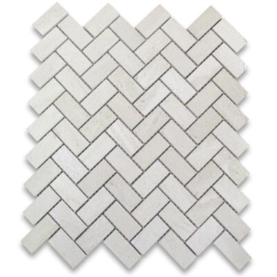 H71XH Golden Beach Moleanos Beige Limestone 1x2 Herringbone Tile Honed
