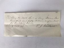 1858 Handwritten Home Building Labor Receipt From Pennsylvania Lot 1 Day Ship!👍