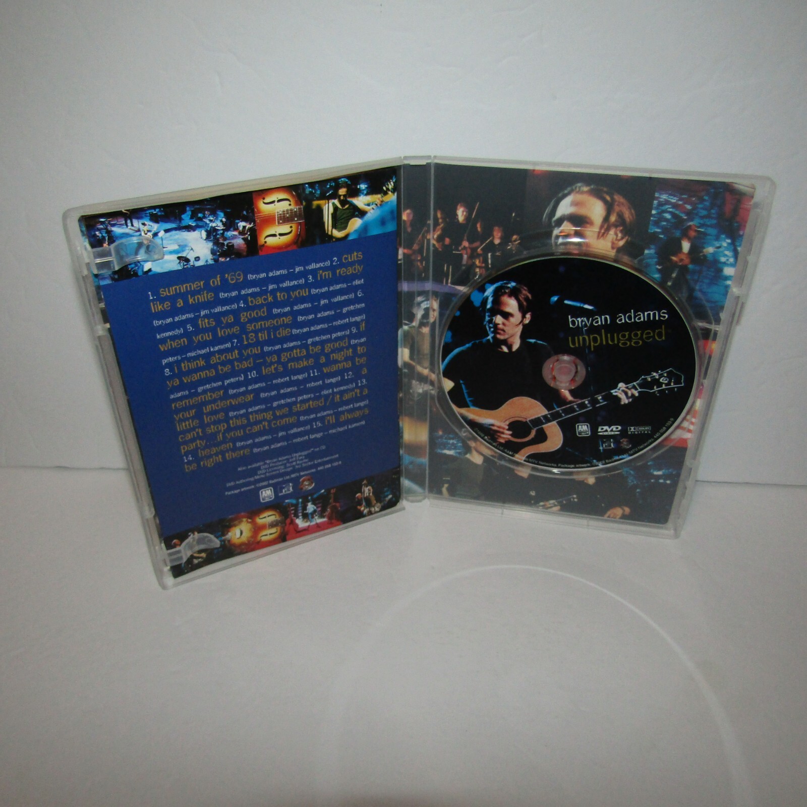 Bryan Adams Unplugged DVD Summer of '69 Cuts Like A Knife Heaven Back