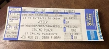 WEEZER/DYNAMITE HACK RARE UNUSED CONCERT TICKET NEW YORK, NY 08/23/2000