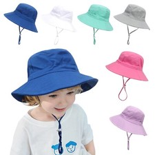 Kids Sun Bucket Hat UV Protection Beach Foldable Fishing Summer Hat for 0-6yrs