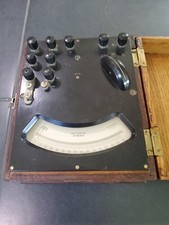 SNCF CHAUVIN ARNOUX Wattmeter old precision Bakelite wooden box decorative indus