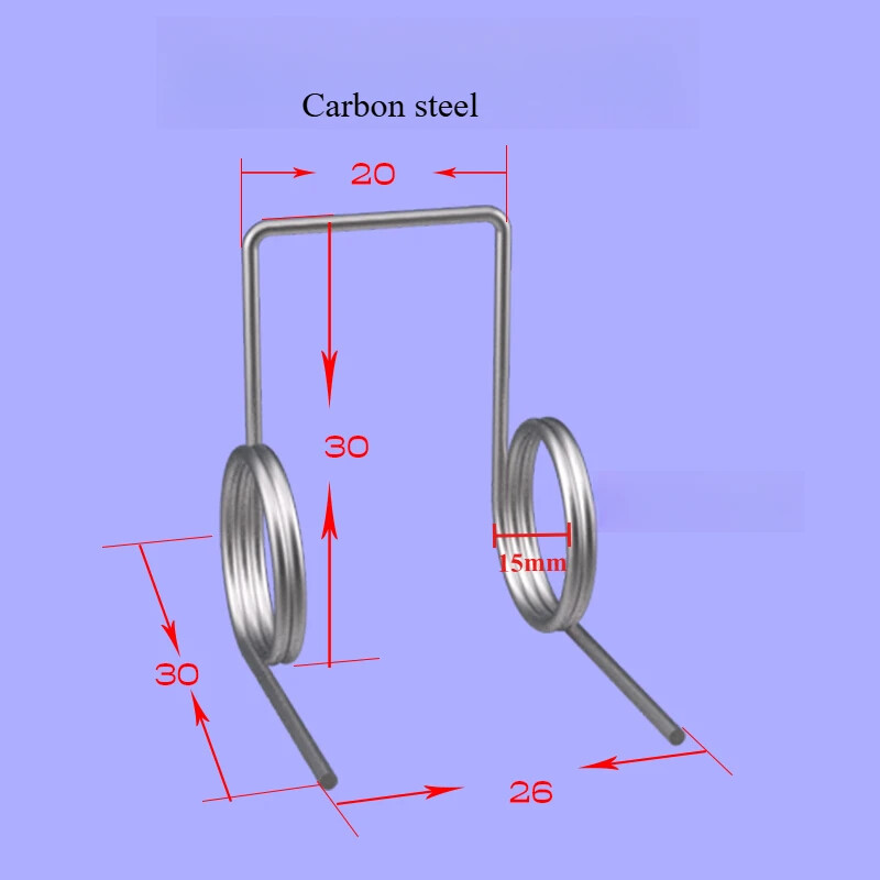 2pcs 1.2mm wire diameter Carbon steel Double torsion springs 90 angle spring