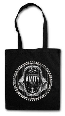 AMITY HARBOR PATROL STOFFTASCHE EINKAUFSTASCHE Jaws Quint Boat Brody Great White