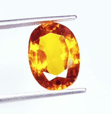 7,82 ct natürlicher orangefarbener Saphir loser Edelstein ovaler Schliff zert...