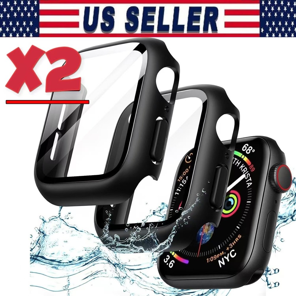 2x For Apple Watch Ultra Series 8/7/6/5/4/SE 45/44mm Case Cover Screen Protector