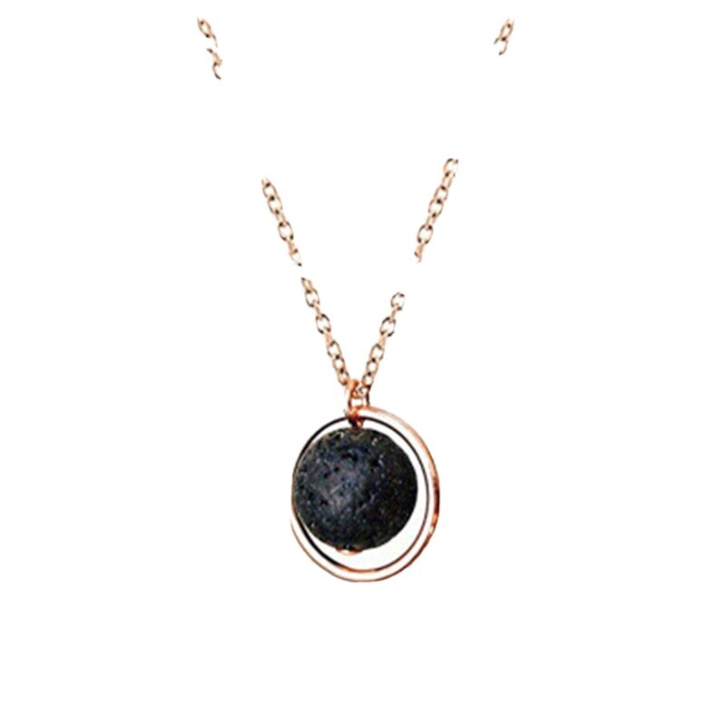 Lava stone essential oil diffuser necklace for aromatherapy on the go-image