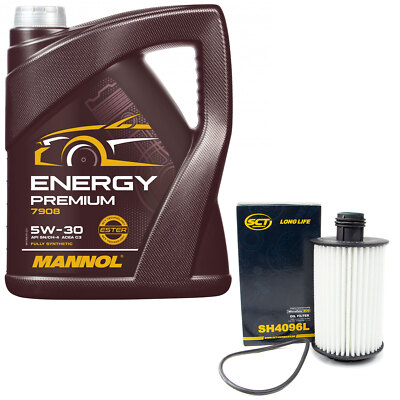 Motoröl Set 5W-30 5 Liter + Ölfilter SH 4096 L für Chevrolet Orlando 2.0 D J309