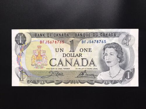 1973 Bank Of Canada $1 DESCENDING/ASCENDING LADDER RADAR Note - Circulated  - Picture 1 of 2